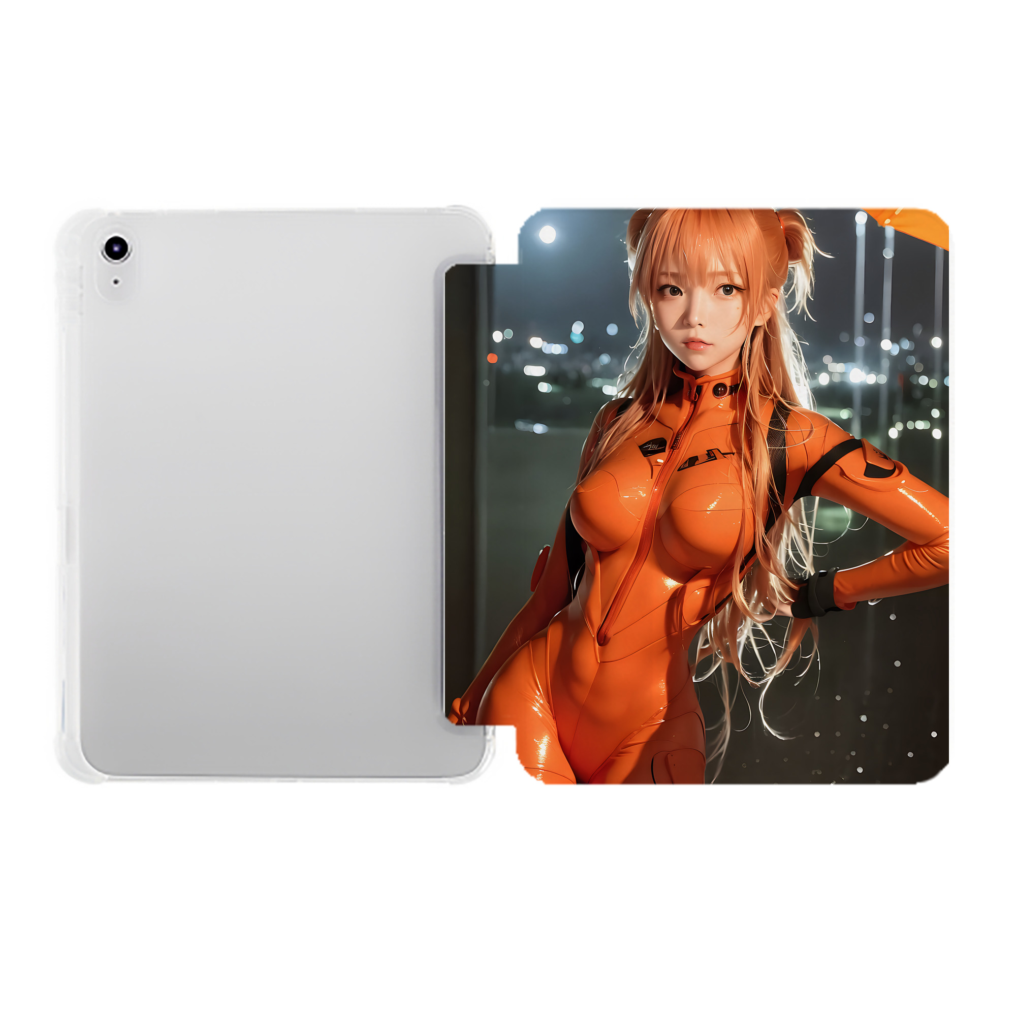 （画像用） EVA 新世紀エヴァンゲリオン IPad ケース ペン収納付き 三つ折りスタンド PUレザー×シリコン 対応機種9.5/10.5/10.9インチ